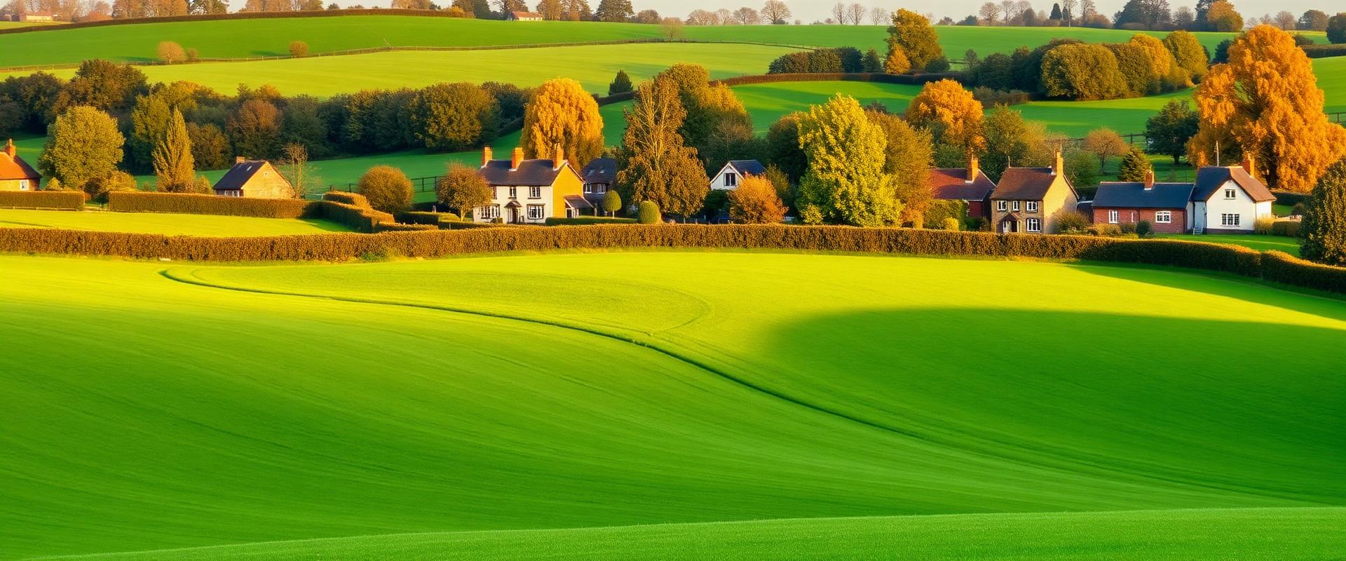 Rolling Hampshire countryside in the Basingstoke and Deane borough with traditional English cottages