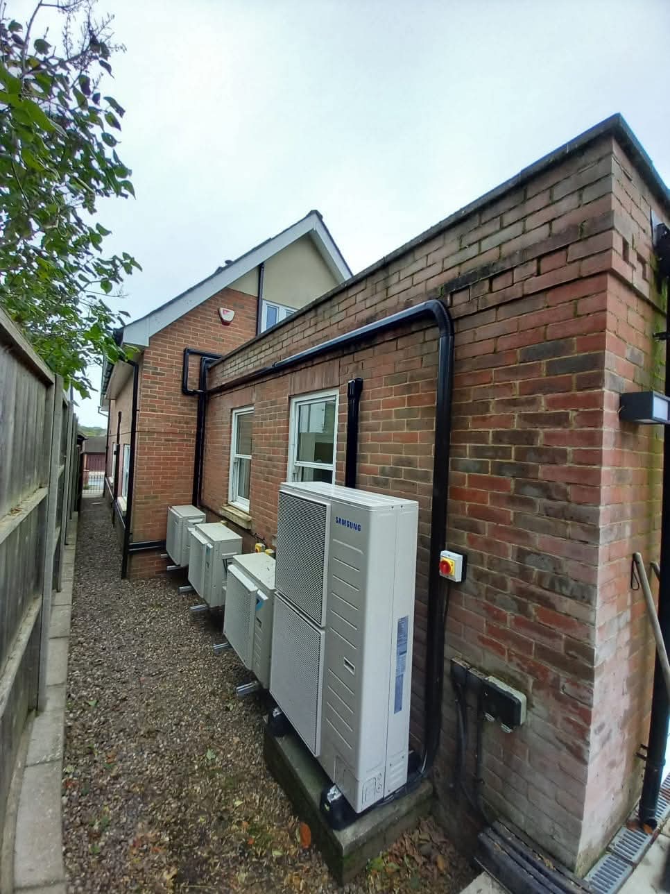 Emergency heat pump repair — replacement expansion valve being fitted during urgent callout